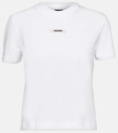 Jacquemus Le Tshirt Gros Grain Cotton T-shirt In Beige