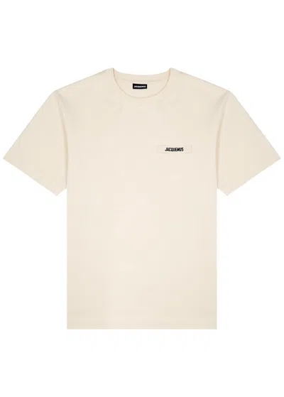 Jacquemus Le T-shirt Gros Grain Cotton T-shirt In Beige