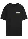Jacquemus Grosgrain Crewneck T-shirt Short Sleeves In Black