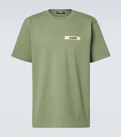 Jacquemus Grosgrain Brand Tab T-shirt In Green