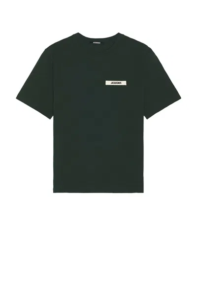 Jacquemus Le Gros Grain Logo-patch Crewneck T-shirt In Black