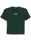 Jacquemus Gros Grain T-shirt With Distinctive Logo Detail In Green