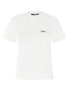 Jacquemus Le T-shirt Gros-grain Mc T-shirt In White