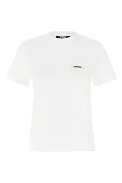 Jacquemus Le T-shirt Gros-grain Mc T-shirt In White