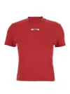 Jacquemus Le T-shirt Gros Grain Red Crewneck T-shirt With Logo Patch On The Front In Cotton Stretch Woman In Red