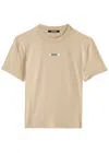 Jacquemus Le T-shirt Logo Embroidered Grosgrain T-shirt In Beige