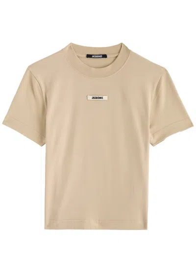 Jacquemus Le T-shirt Gros Grain Stretch-cotton T-shirt In Beige