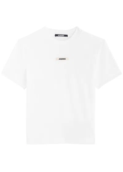 Jacquemus Le T-shirt Gros Grain Stretch-cotton T-shirt In White