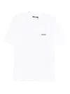 Jacquemus 'le T-shirt Gros Grain' White T-shirt With Logo Patch On The Front