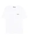 Jacquemus 'le T-shirt Gros Grain' White T-shirt With Logo Patch On The Front In White