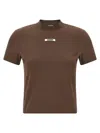 Jacquemus Crew Neck Box Cut Short Sleeve Top In Brown