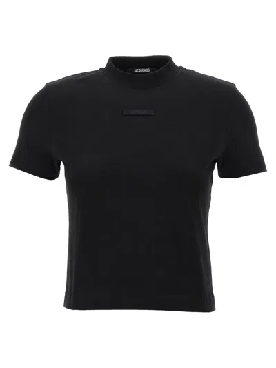 Jacquemus 'le T-shirt Gros-grain' T-shirt In Black