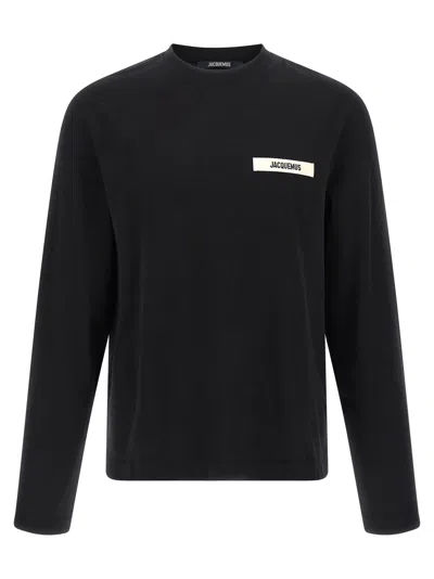 Jacquemus Le T-shirt Gros-grain T-shirt In Black