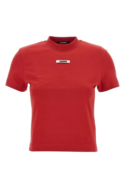 Jacquemus 'le T-shirt Gros-grain' T-shirt In Red