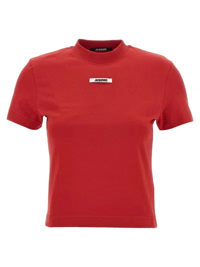 Jacquemus 'le T-shirt Gros-grain' T-shirt In Red