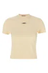 Jacquemus Le T-shirt Logo Embroidered Grosgrain T-shirt In Nude