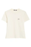 Jacquemus Womens Light Beige 2 Le T-shirt Grosgrain-logo Cotton-jersey T-shirt In Neutral