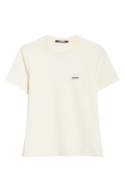 Jacquemus Womens Light Beige 2 Le T-shirt Grosgrain-logo Cotton-jersey T-shirt In Neutral