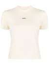 Jacquemus Gros Grain Crew Neck Cotton Blend Top In Pink