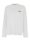Jacquemus Le Tshirt Gros Grain Cotton Ls  T-shirt In White