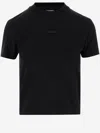 Jacquemus Black Fitted T-shirt With Logo Patch In Stretch Cotton Woman In Black
