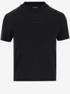 Jacquemus Black Fitted T-shirt With Logo Patch In Stretch Cotton Woman In Black