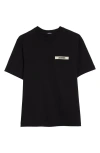 Jacquemus Le T-shirt Grosgrain Cotton Logo T-shirt In Black
