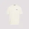 Jacquemus Le T-shirt Gros Grain Beige T-shirt With Logo Patch On The Front In Cotton Man In White