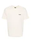 Jacquemus Le T-shirt Gros Grain Beige T-shirt With Logo Patch On The Front In Cotton Man In White