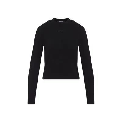 Jacquemus Le T-shirt Grosgrain Women In Black