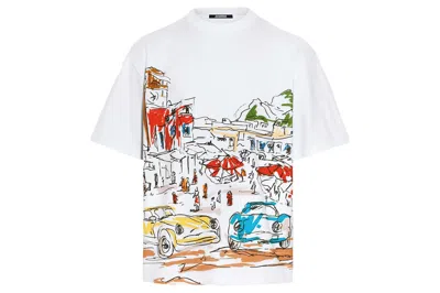 Pre-owned Jacquemus Le T-shirt Largo Print Capri Cars White