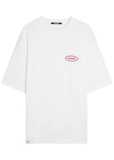 Jacquemus Le T-shirt Logo-embroidered Cotton T-shirt In White