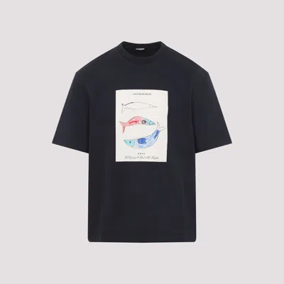 Jacquemus Le T-shirt Marino Cotton Logo T-shirt In Blue