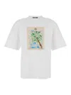 Jacquemus 'le T-shirt Marino' White Crewneck T-shirt With Maxi Print On The Front In White