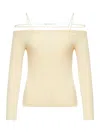 Jacquemus Long Sleeve Lingerie Sierra T-shirt In Nude & Neutrals