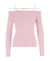 Jacquemus Le T-shirt Sierra Off-shoulder Top In Pink