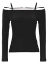 Jacquemus 'sierra' Black Long-sleeve Top With Logo Detail In Black