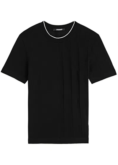 Jacquemus Le T-shirt Tricot Cotton T-shirt In Black