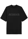Jacquemus 'le T-shirt Typo' Black Crewneck T-shirt With Logo Lettering On The Front In Black