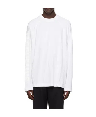 Jacquemus Le T-shirt Typo Long-sleeve Cotton T-shirt In White