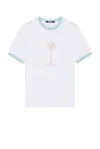 Jacquemus Venice Printed T-shirt In Palm Tree White & Blue