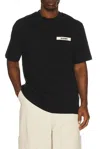Jacquemus Minimalist Black Short-sleeve Cotton T-shirt With Patch Detail In Black