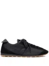 Jacquemus Le Tennis Sneakers In Hydro-treated Suede And Nylon Shoes In Black