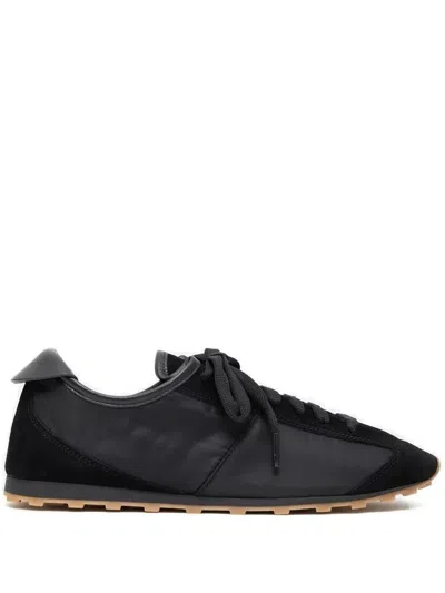 JACQUEMUS JACQUEMUS LE TENNIS SNEAKERS IN HYDRO-TREATED SUEDE AND NYLON SHOES