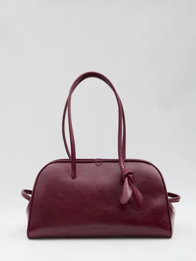 Jacquemus Womens Burgundy Le Turismo Leather Shoulder Bag