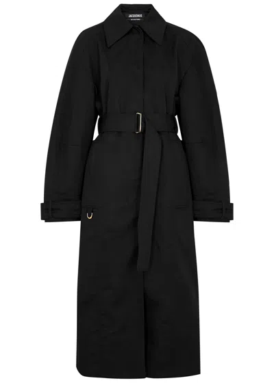 Jacquemus Le Trench Bari Cotton-blend Coat In Black