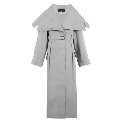Jacquemus Le Trench Caruso Oversized Trench Coat In Grey