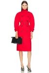 Jacquemus Belted Trench Coat With Structured Collar In Red