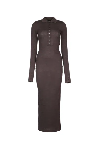 Jacquemus Trapeze Trench Dress Long Sleeves In Brown