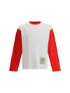 Jacquemus Color-block Long-sleeve T-shirt With Logo Accents In White